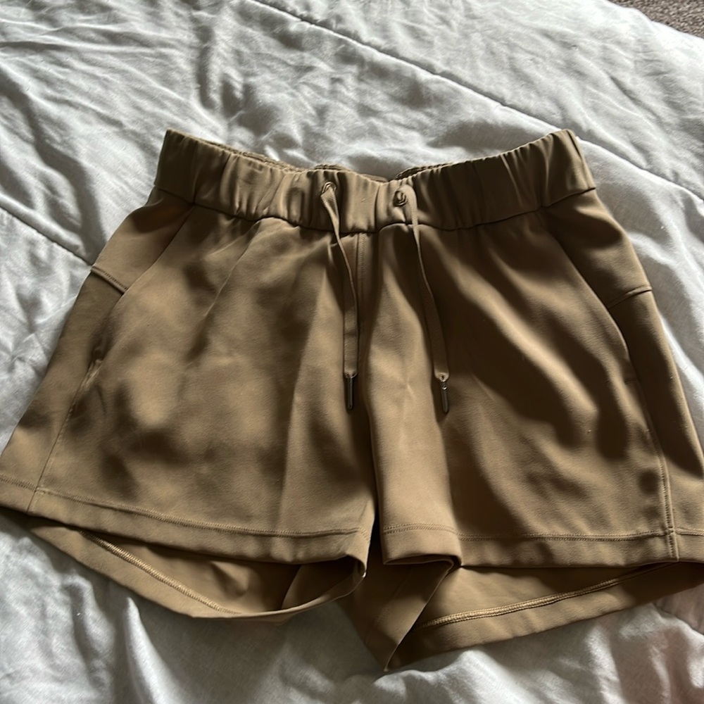 Women’s lululemon khaki colored athletic shorts